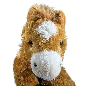 Aurora Horse Pony Stuffed Plush Tan White Walnut Velvety Soft Floppy Brown Colt